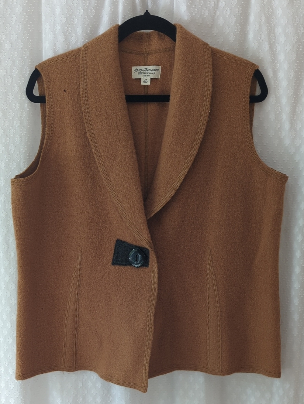 Vintage Tan Camel Wool Vest, Norm Thompson, Women's Large